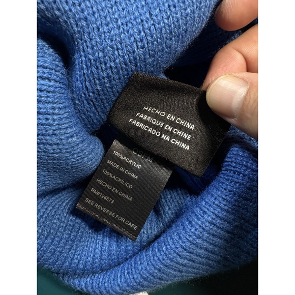 Detroit Lions NFL Knit Beanie Pom Hat Striped Blue White Football - Picture 5 of 5